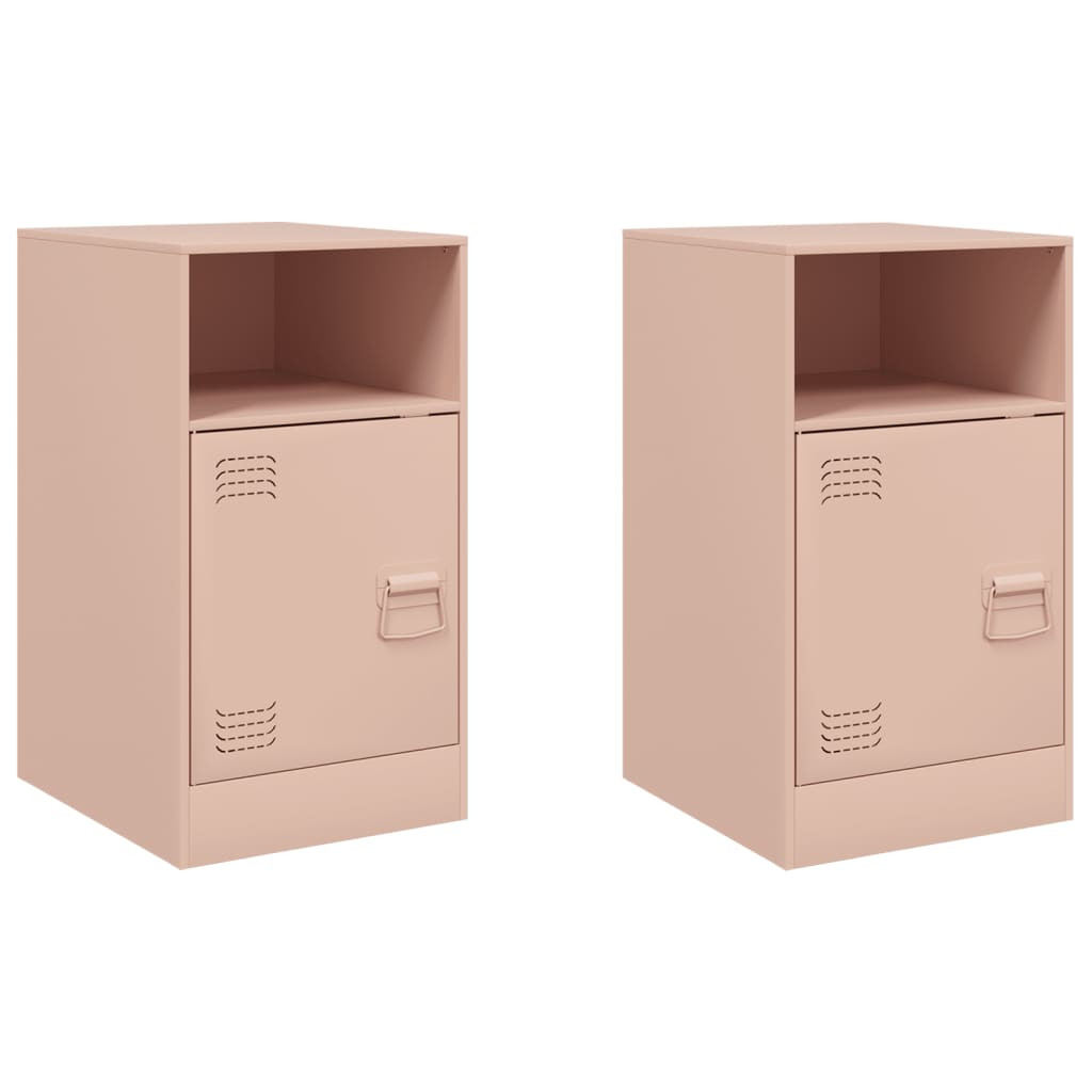 2 db rózsaszín acél éjjeliszekrény 34,5x39x62 cm