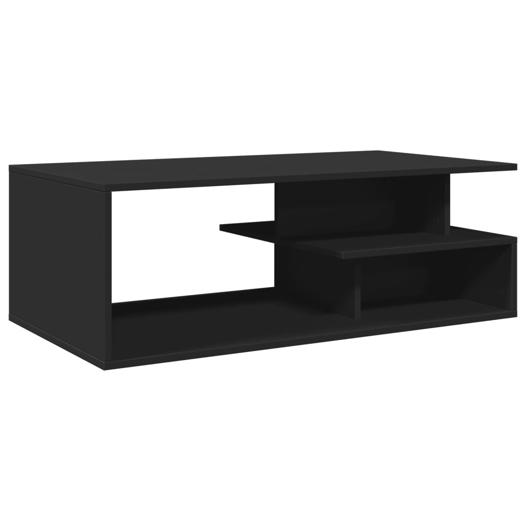 Fekete szerelt fa dohányzóasztal 102x55x35 cm