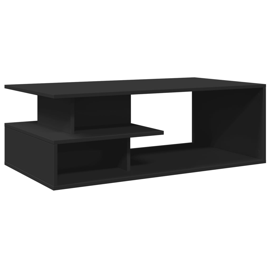 Fekete szerelt fa dohányzóasztal 102x55x35 cm