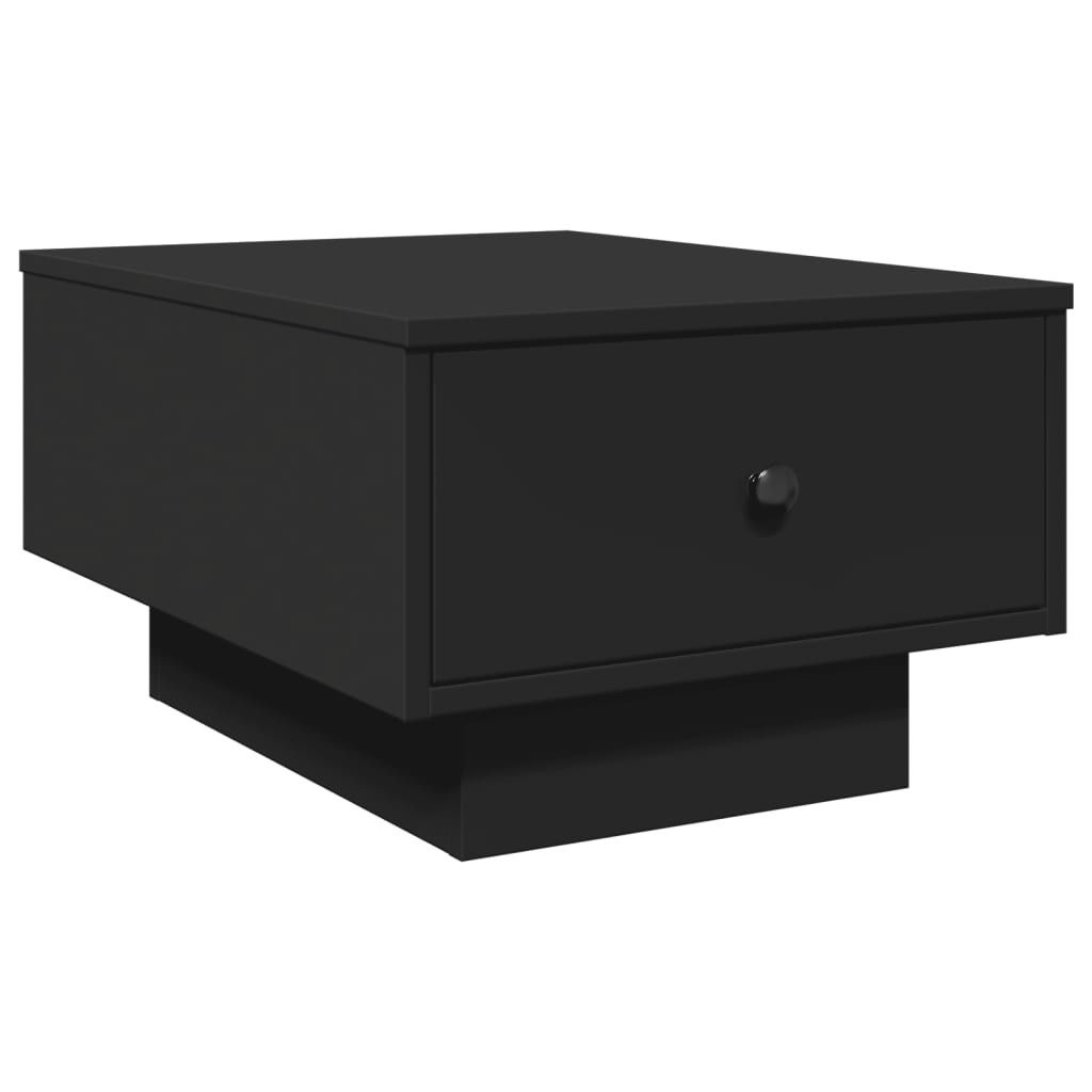 Fekete szerelt fa dohányzóasztal 60 x 45 x 31 cm