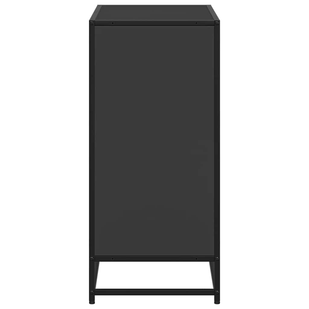 Fekete szerelt fa könyvszekrény 80,5x35x76 cm