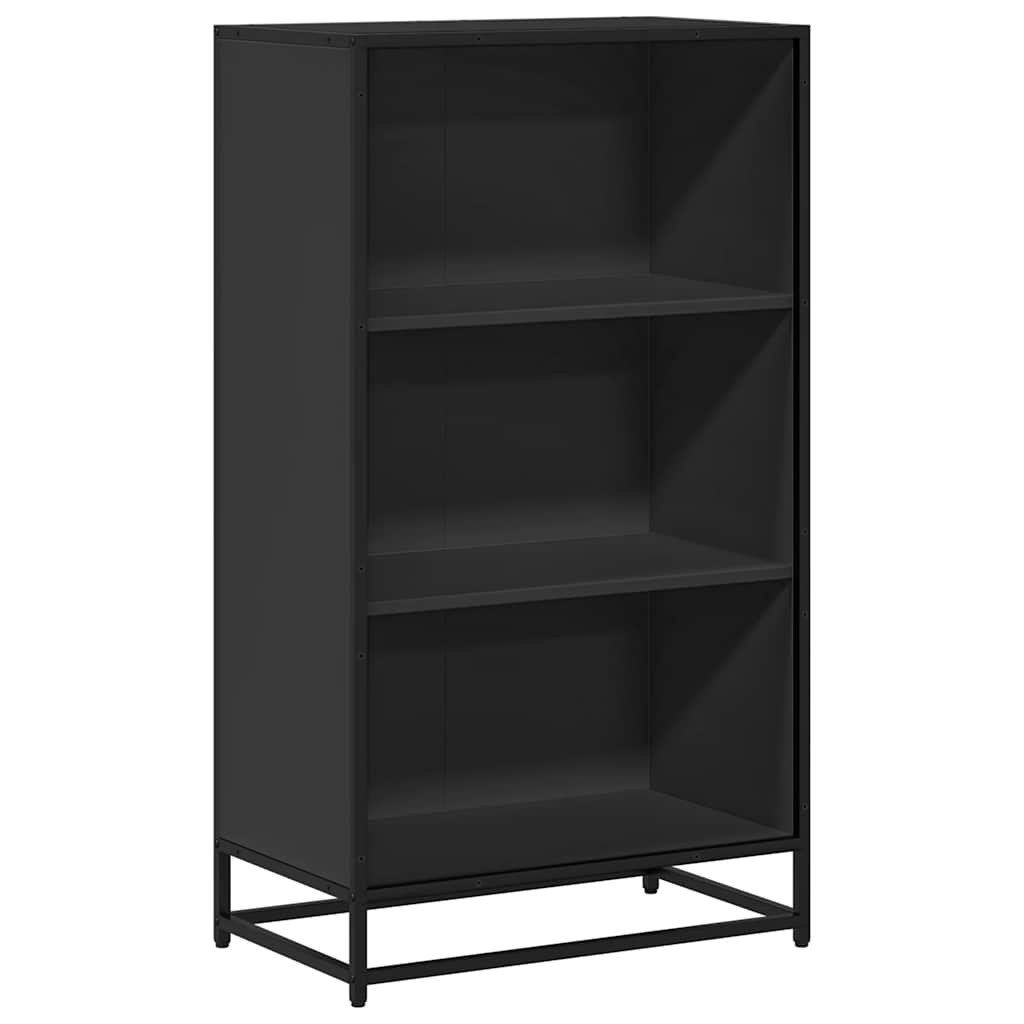 Fekete forgácslap könyvszekrény 60x35x107,5 cm