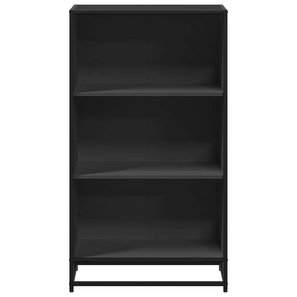 Fekete forgácslap könyvszekrény 60x35x107,5 cm