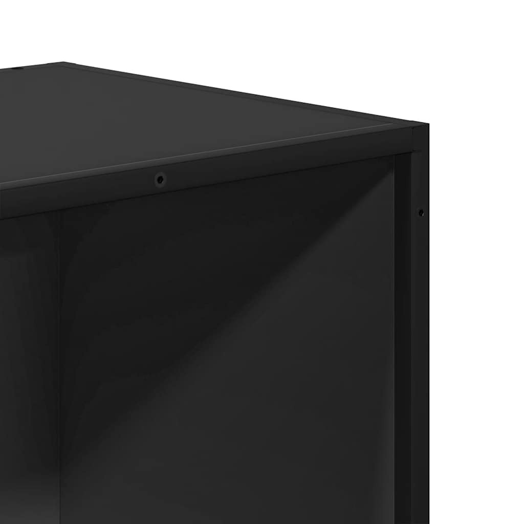Fekete forgácslap könyvszekrény 60x35x107,5 cm