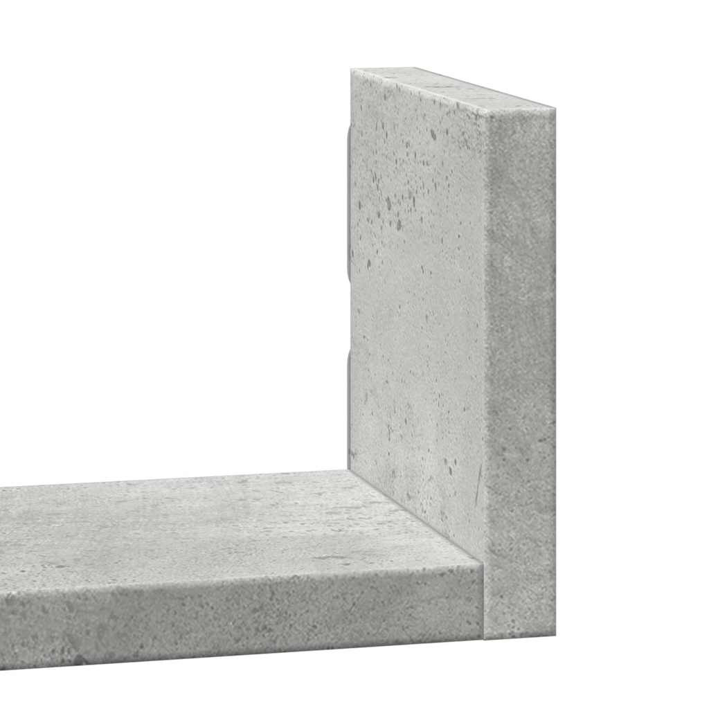 3 db betonszürke szerelt fa fali polc