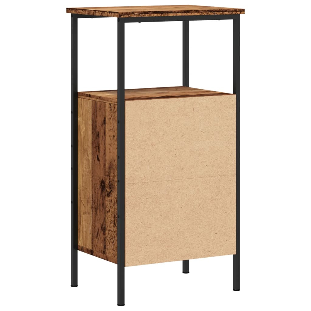 2 db antik fa színű szerelt fa éjjeliszekrény 41 x 31 x 80 cm