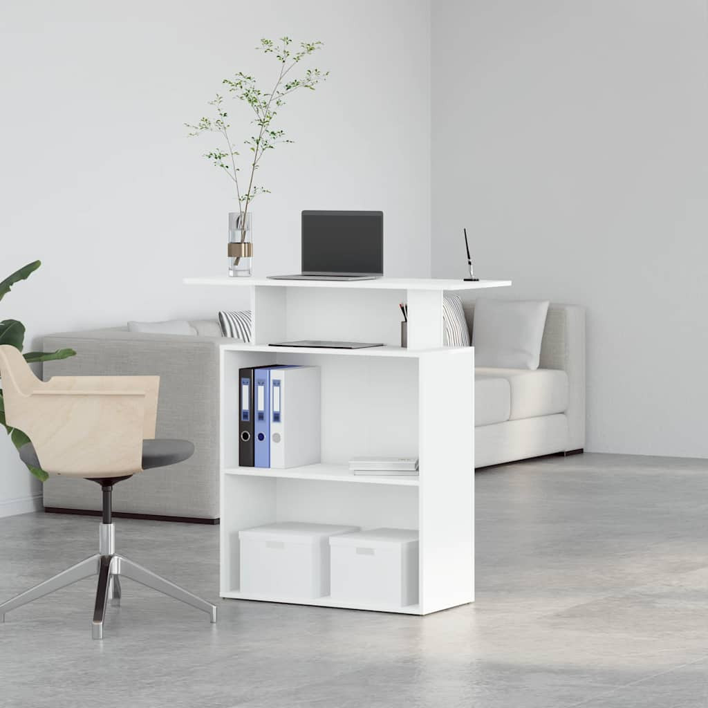 Fehér, rétegelt fa recepciós asztal 100 x 40 x 104 cm