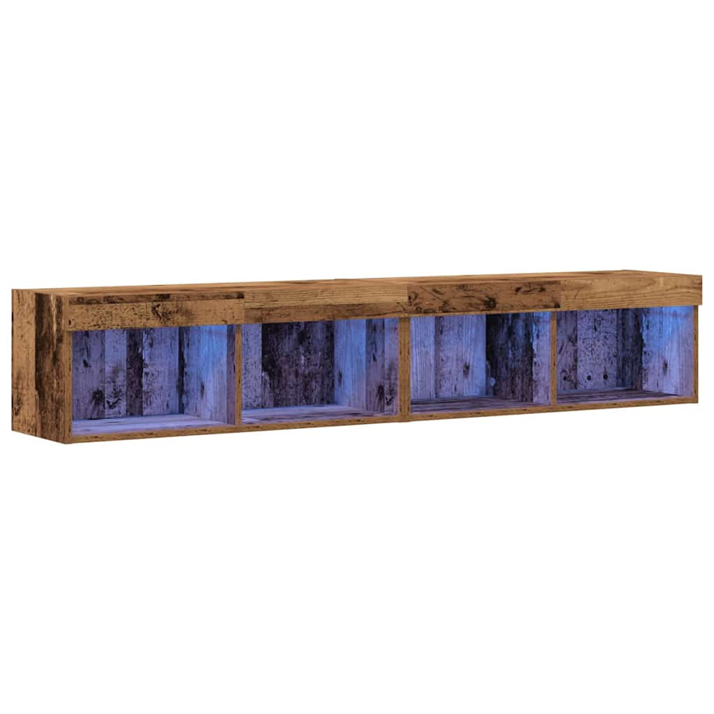 TV szekrény 2 pcs Régi fa 80 x 30 x 30 cm Faanyag