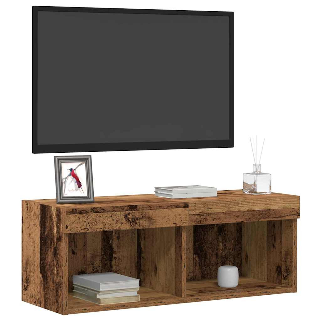 TV szekrény 2 pcs Régi fa 80 x 30 x 30 cm Faanyag