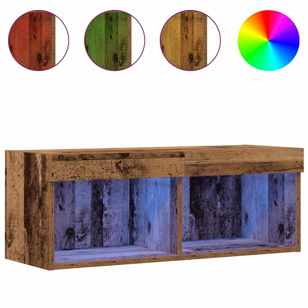 TV szekrény 2 pcs Régi fa 80 x 30 x 30 cm Faanyag