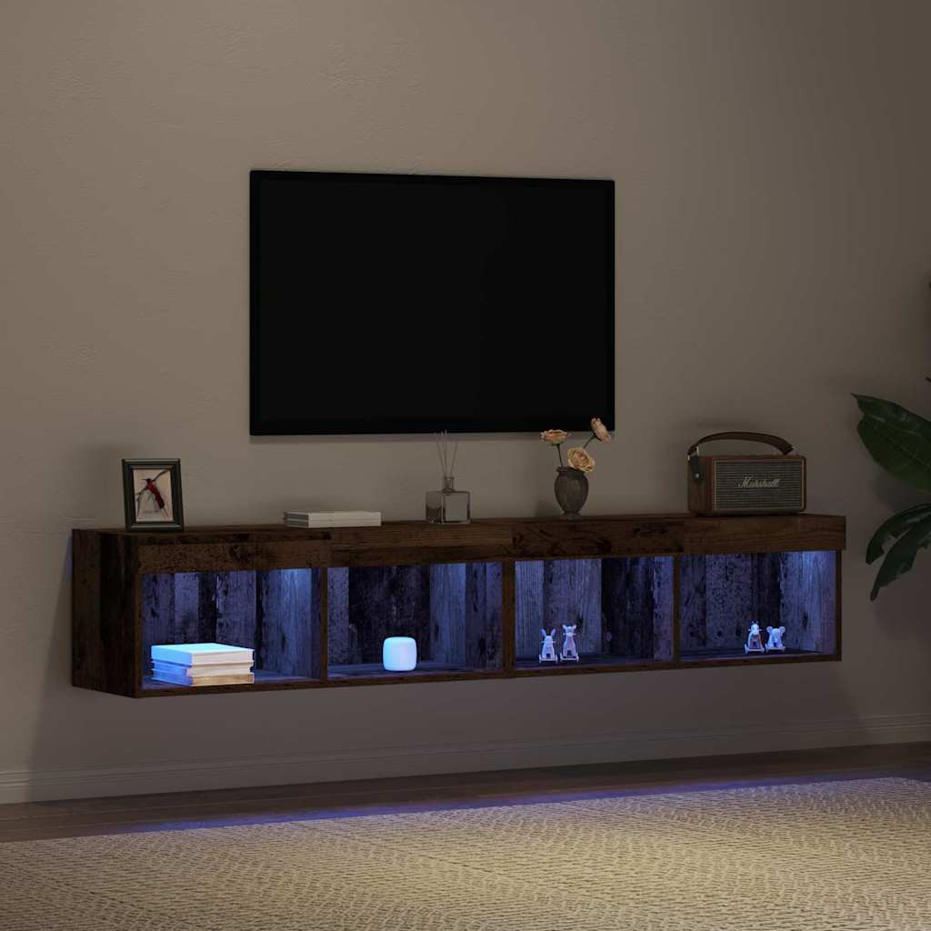 TV szekrény 2 pcs Régi fa 80 x 30 x 30 cm Faanyag