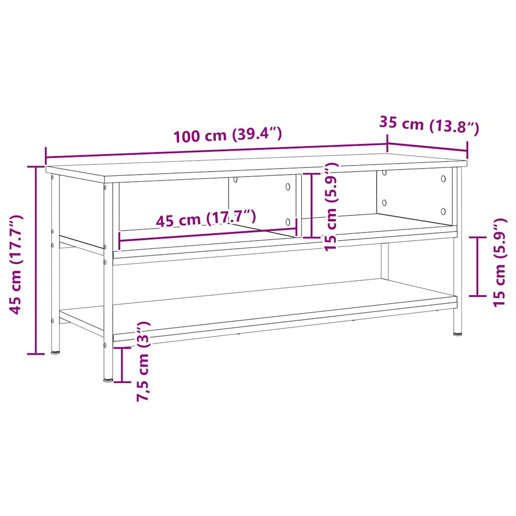 TV szekrény Régi fa 100 x 35 x 45 cm Faanyag
