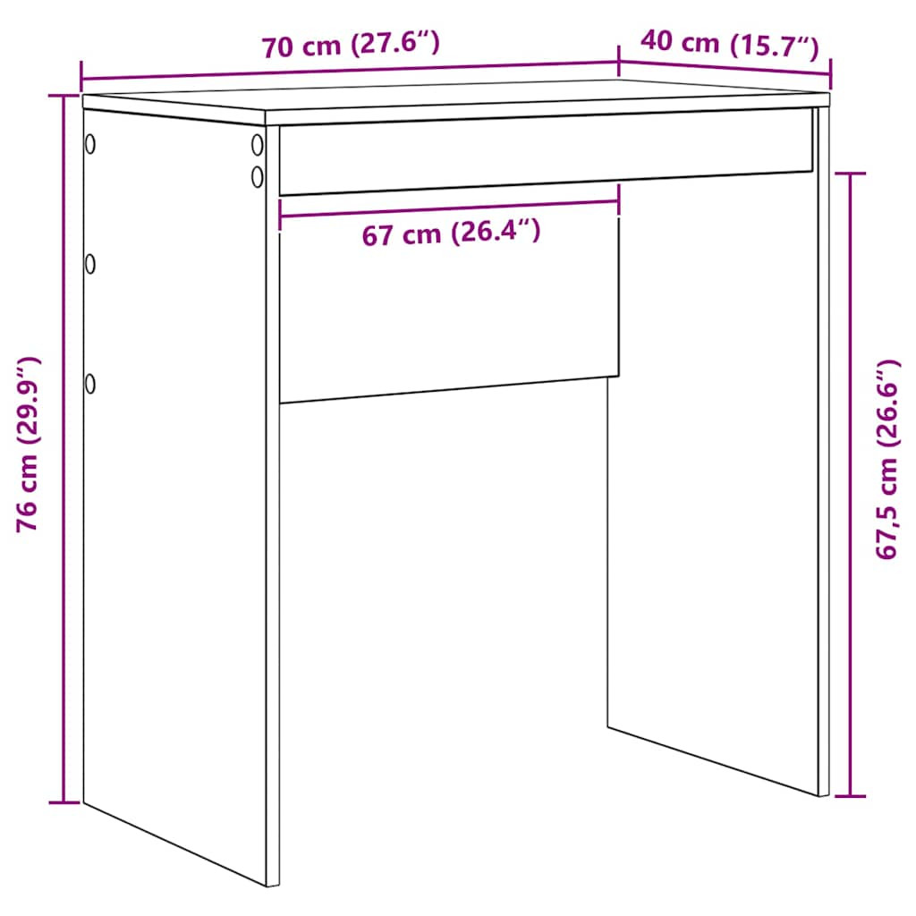 Asztal Musta tammi 70 x 40 x 76 cm Faanyag