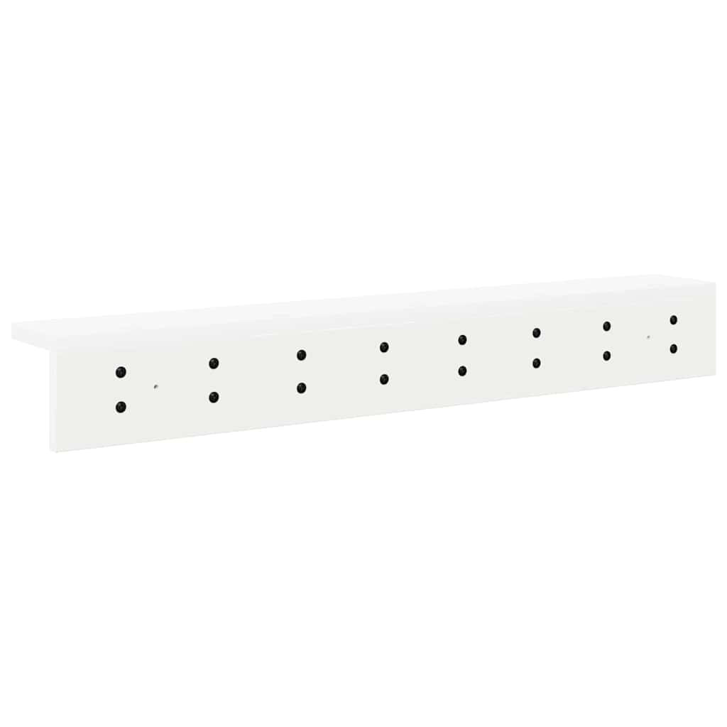 Fali Kabáthorog polcokkal Fehér 80 x 10.5 x 10.5 cm Faanyag