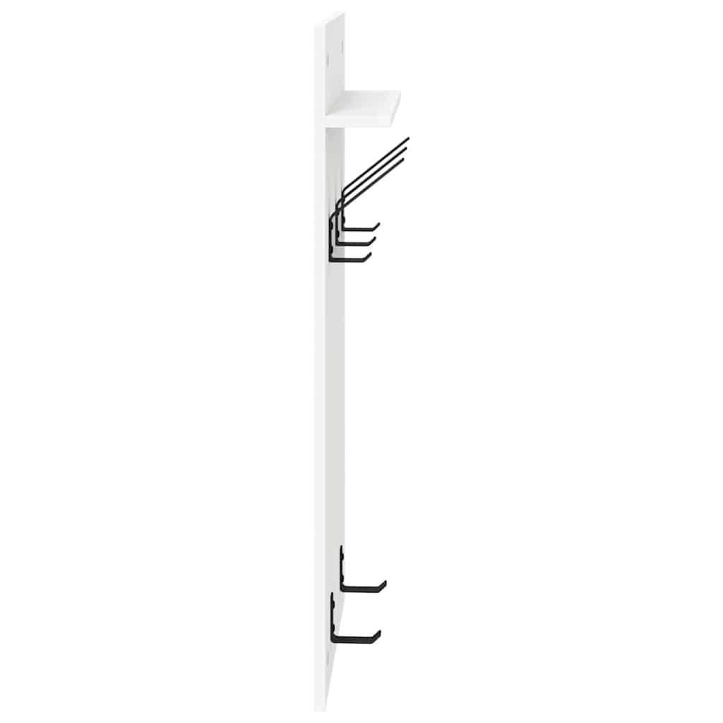 Fali Kabáthorog polcokkal Fehér 90 x 40 x 10 cm Faanyag