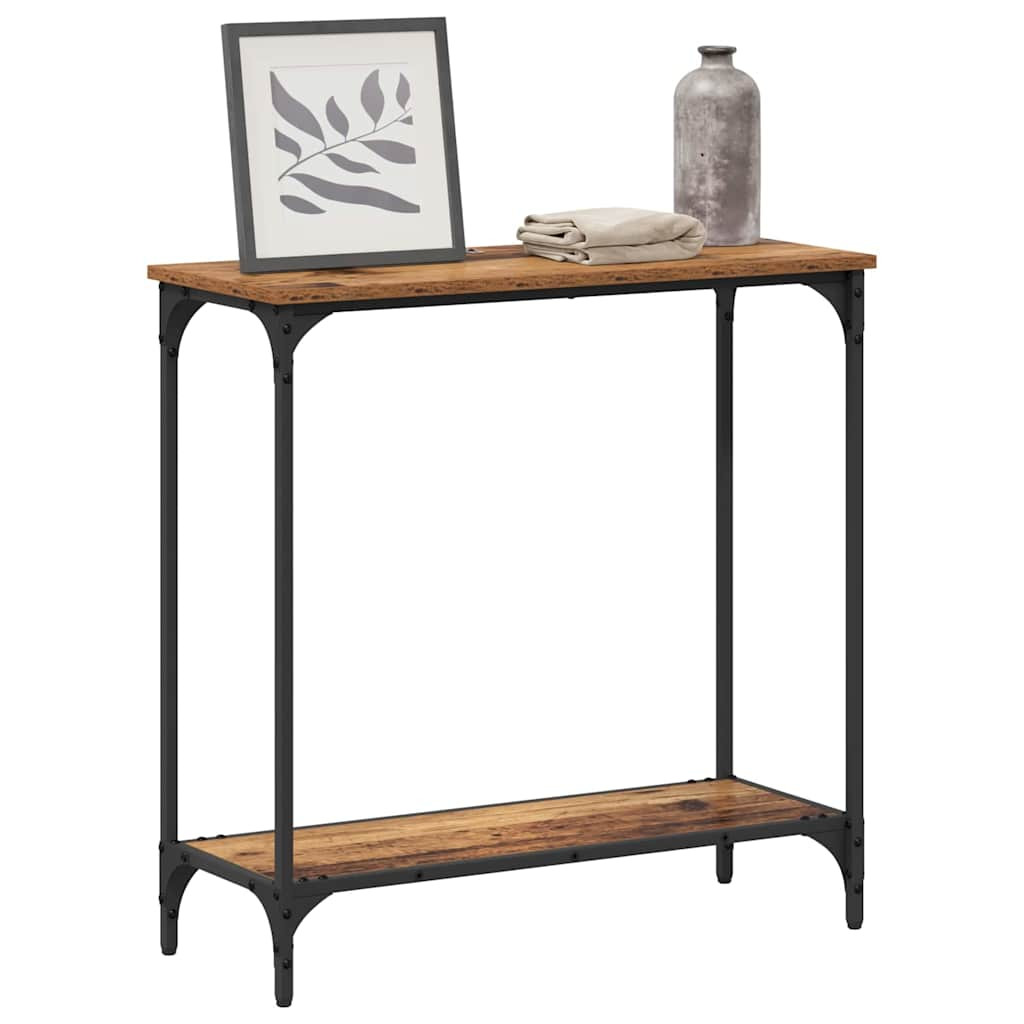 Konzolasztal polcokkal Régi fa 75 x 30.5 x 75 cm Faanyag