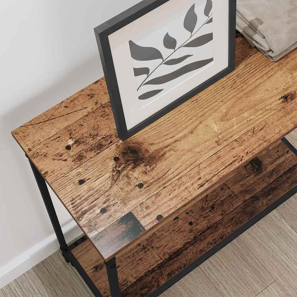 Konzolasztal polcokkal Régi fa 75 x 30.5 x 75 cm Faanyag