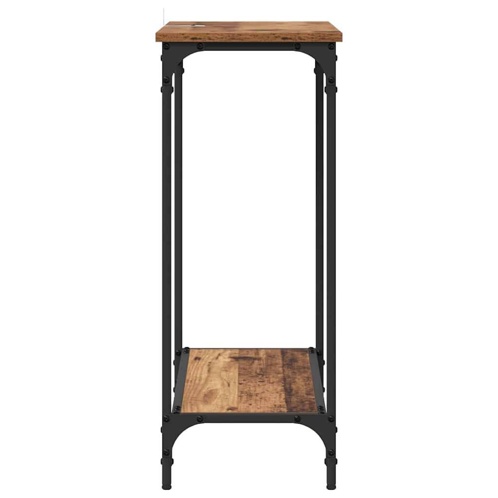 Konzolasztal polcokkal Régi fa 75 x 30.5 x 75 cm Faanyag