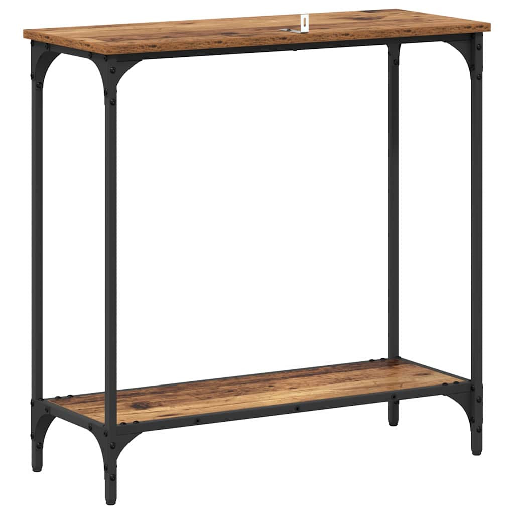 Konzolasztal polcokkal Régi fa 75 x 30.5 x 75 cm Faanyag