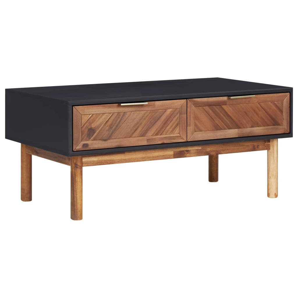 Tömör akácfa és MDF dohányzóasztal 90 x 50 x 40 cm