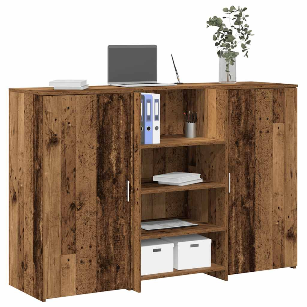 Recepciós pult antik fa 155x50x103,5 cm szerelt fa