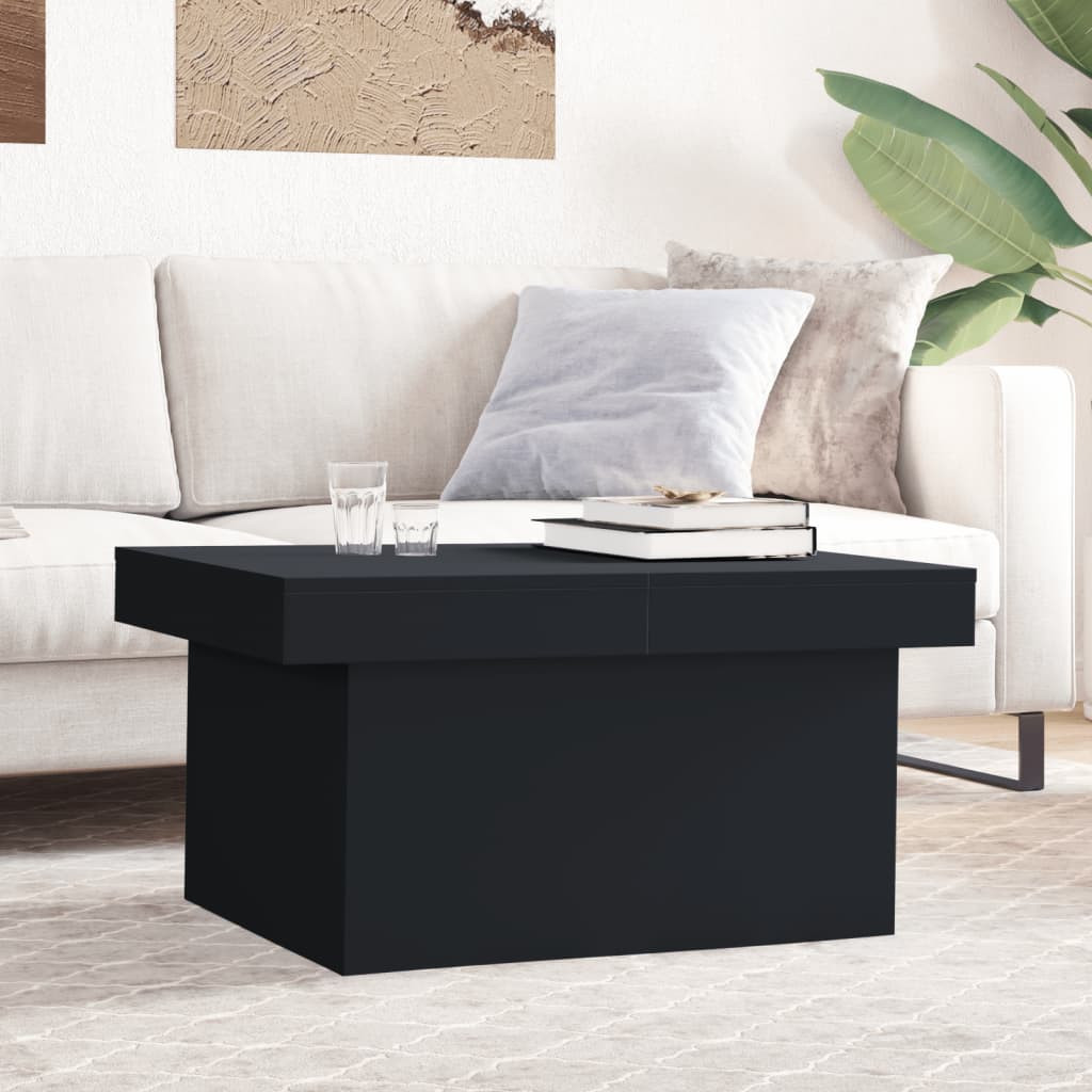 Fekete szerelt fa dohányzóasztal 100 x 55 x 40 cm