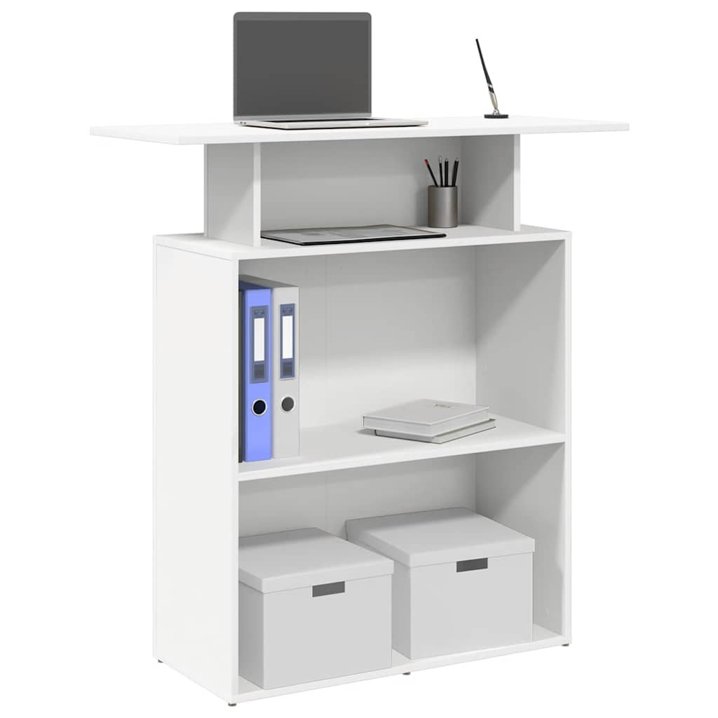 Fehér, rétegelt fa recepciós asztal 100 x 40 x 104 cm