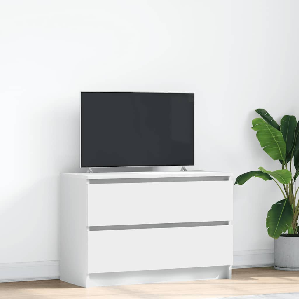 Fehér szerelt fa TV-szekrény 80x35x54 cm