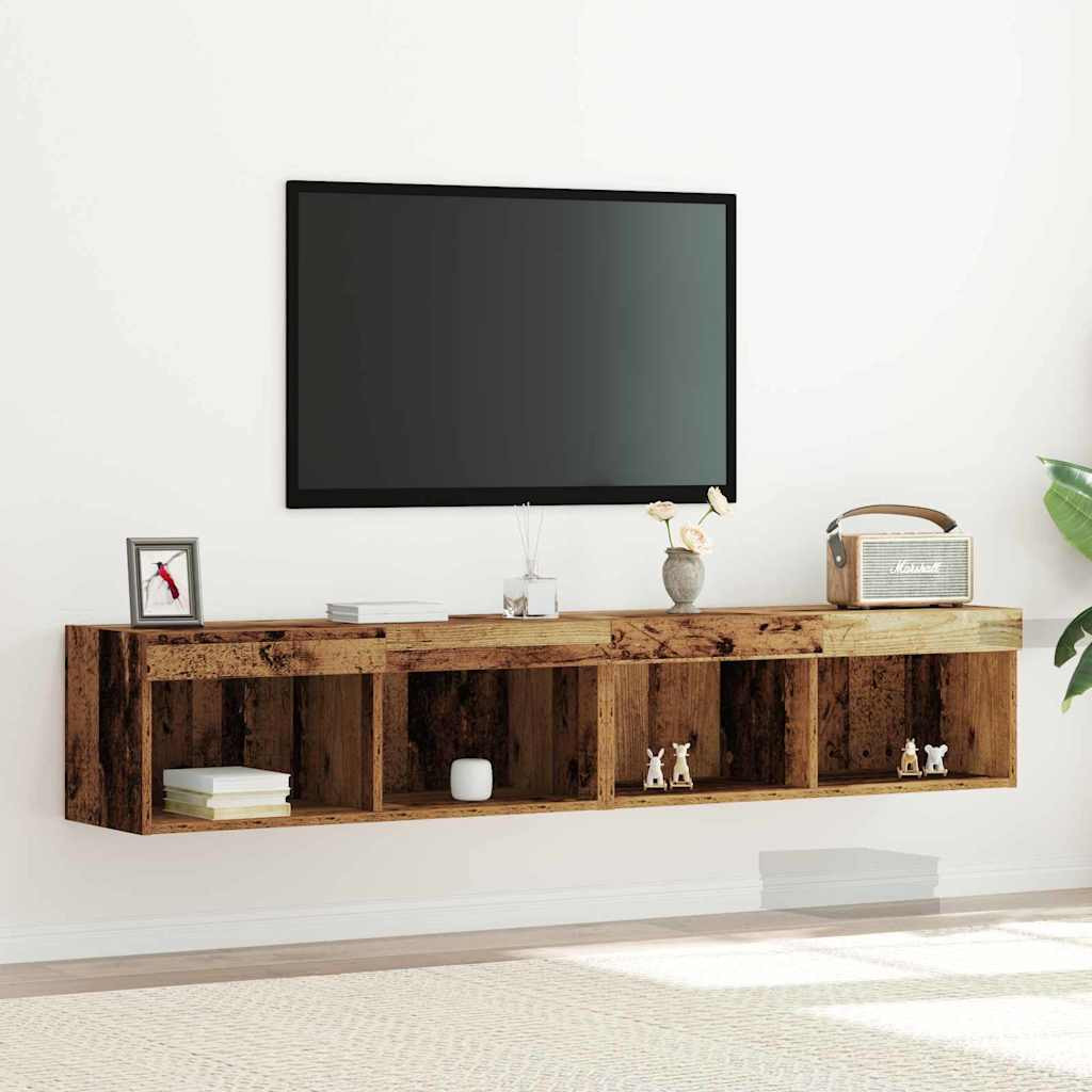 TV szekrény 2 pcs Régi fa 80 x 30 x 30 cm Faanyag