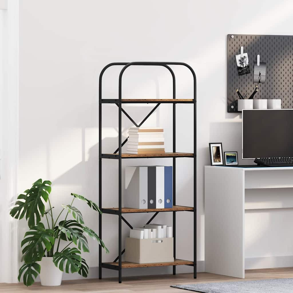 Könyvespolc Régi fa 60 x 30 x 146 cm Faanyag