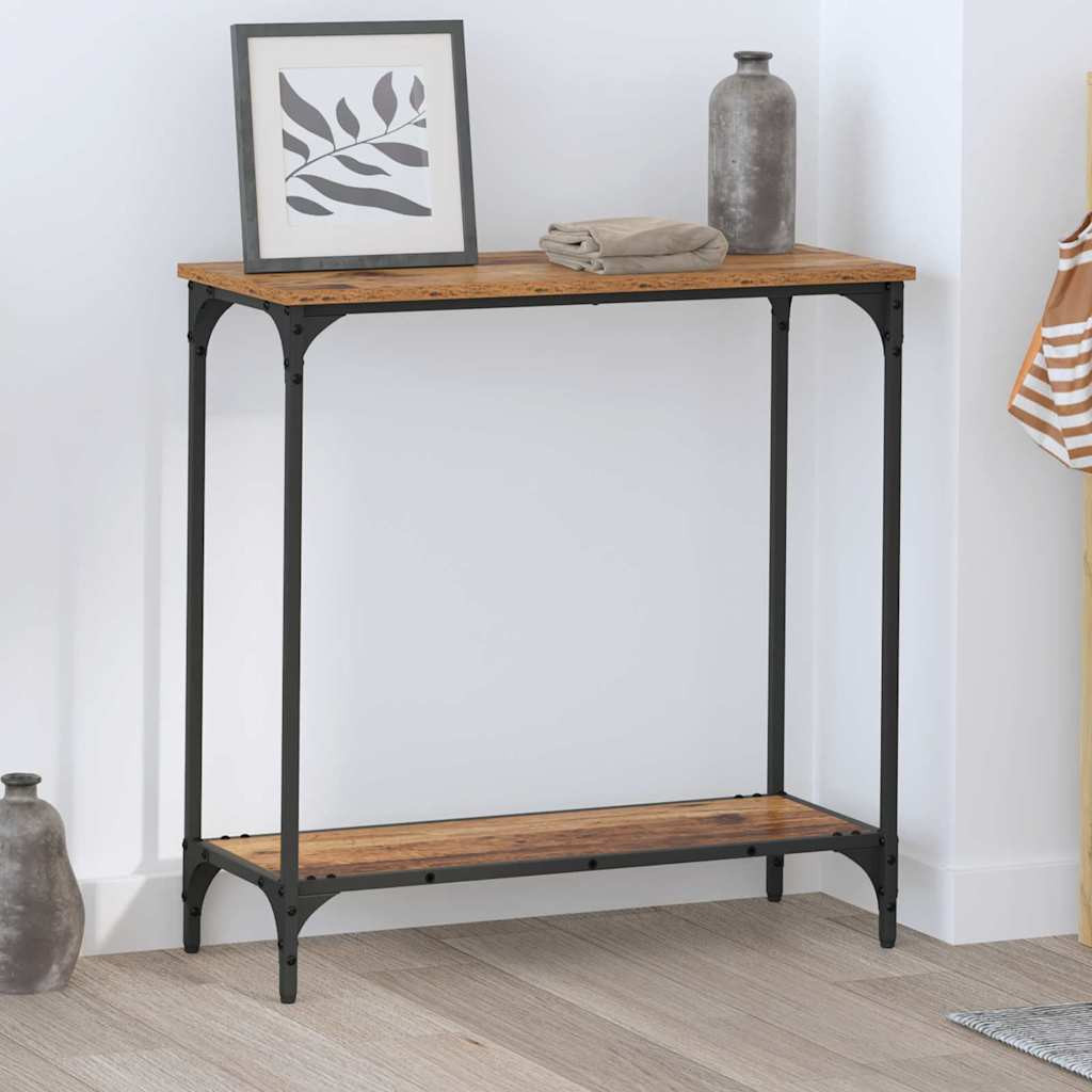 Konzolasztal polcokkal Régi fa 75 x 30.5 x 75 cm Faanyag